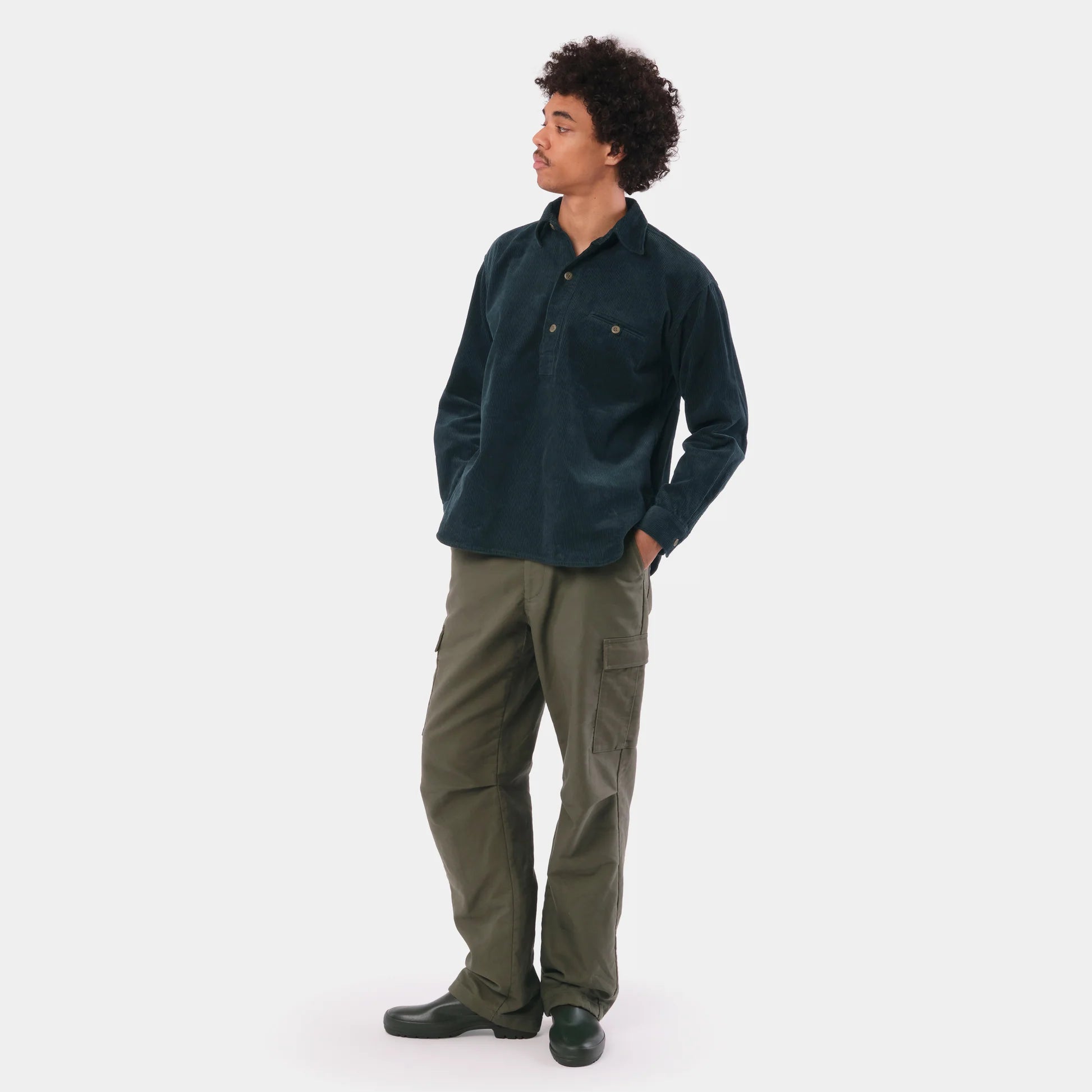 Japanese Cotton Corduroy Gardening Smock No. 2 in Lagoon