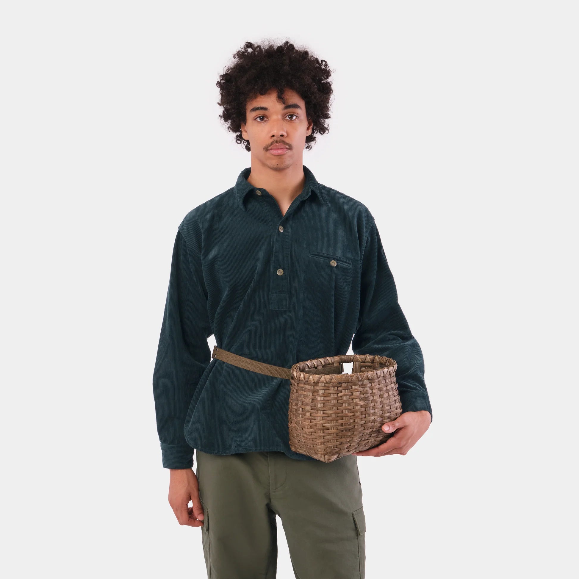 Japanese Cotton Corduroy Gardening Smock No. 2 in Lagoon