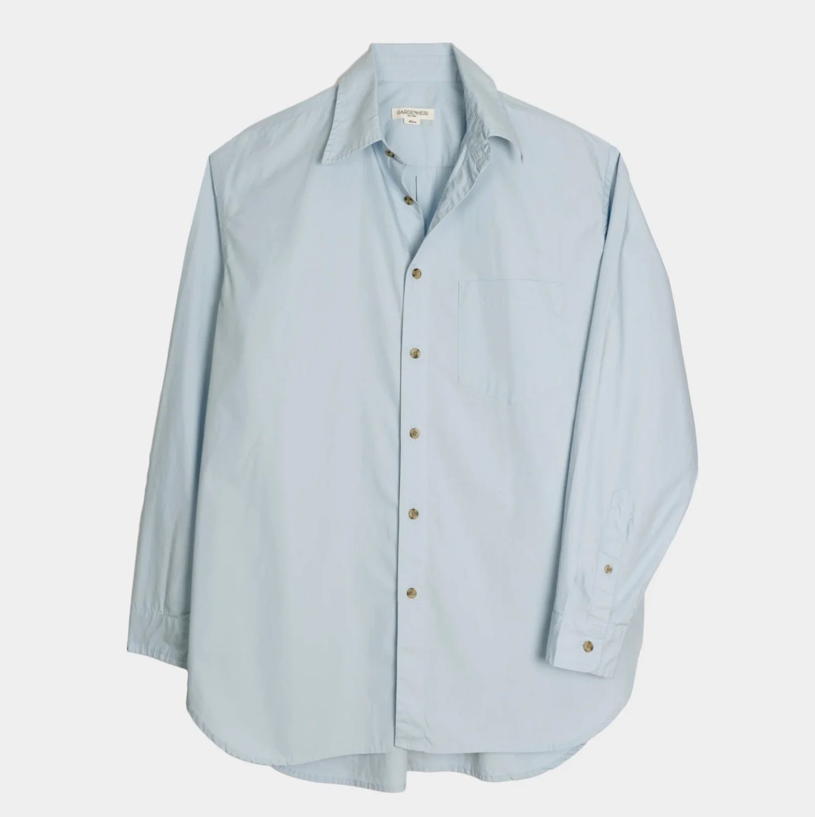 Japanese Typewriter Cotton Gardening Chemise in Oxford Blue